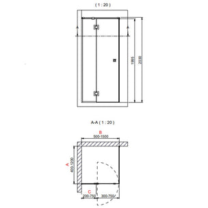 INR Dusjhjørne ARC 15 Frame Måltilpasset