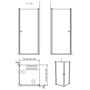 INR Dusjhjørne LINC ANGEL Safetech Glass