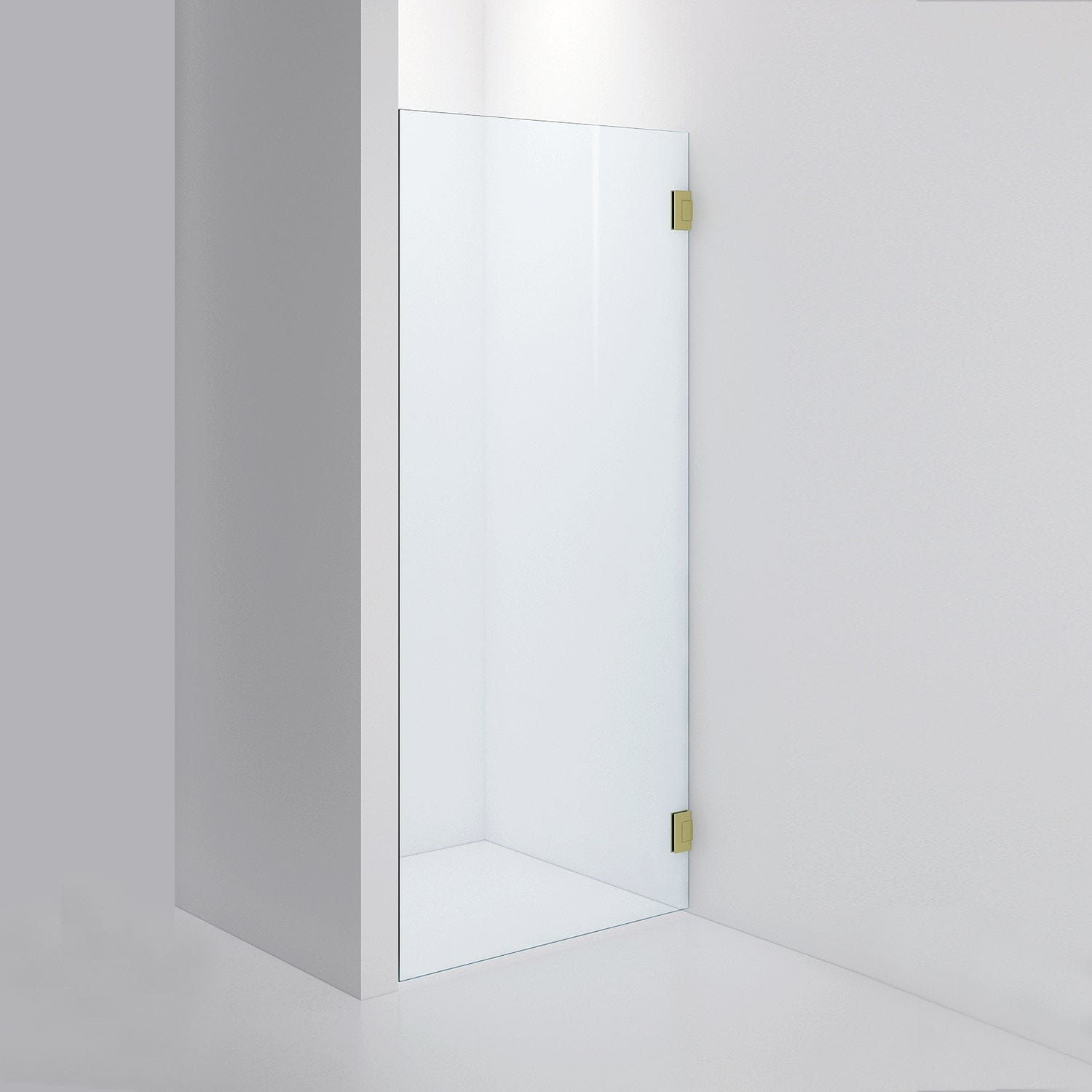 INR Dusjvegg ARC 19 Måltilpasset Brushed brass / Måltilpasset / Klart glass INR Iconic Nordic Rooms Dusjvegg INR-11902800
