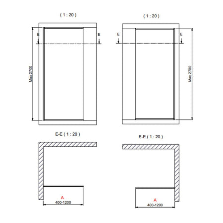 INR Dusjvegg ARC 20 Frame XL Måltilpasset