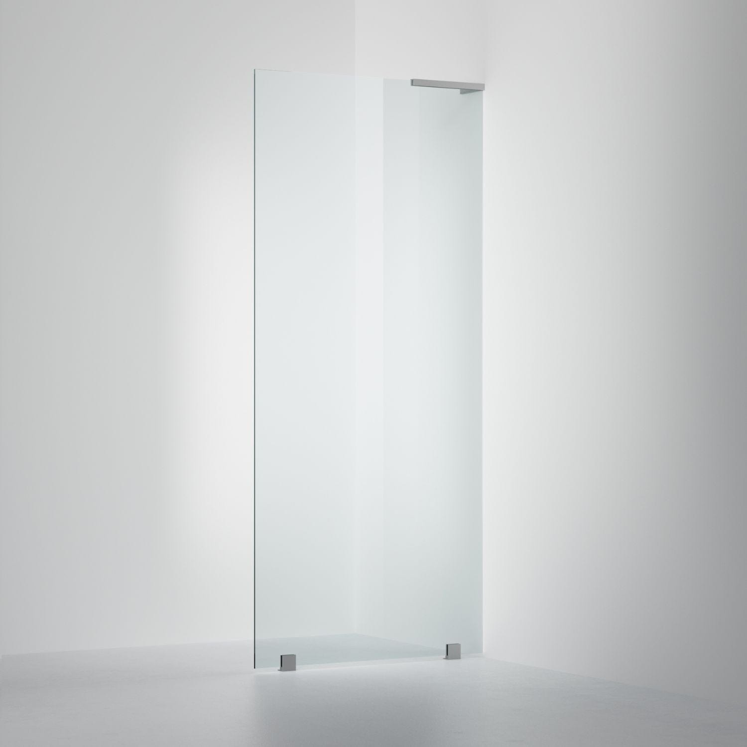 INR Dusjvegg ARC 20 Original Skjermvegg Måltilpasset Brushed stainless / Måltilpasset - høyre / Klart glass INR Iconic Nordic Rooms Dusjvegg INR-120502400