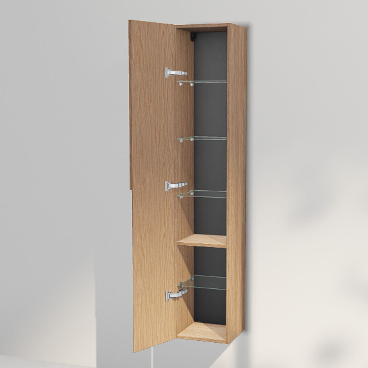 INR Grip 30/30 Høyskap Natural oak / 30cm / Venstre INR Iconic Nordic Rooms Høyskap bad INR-395634V