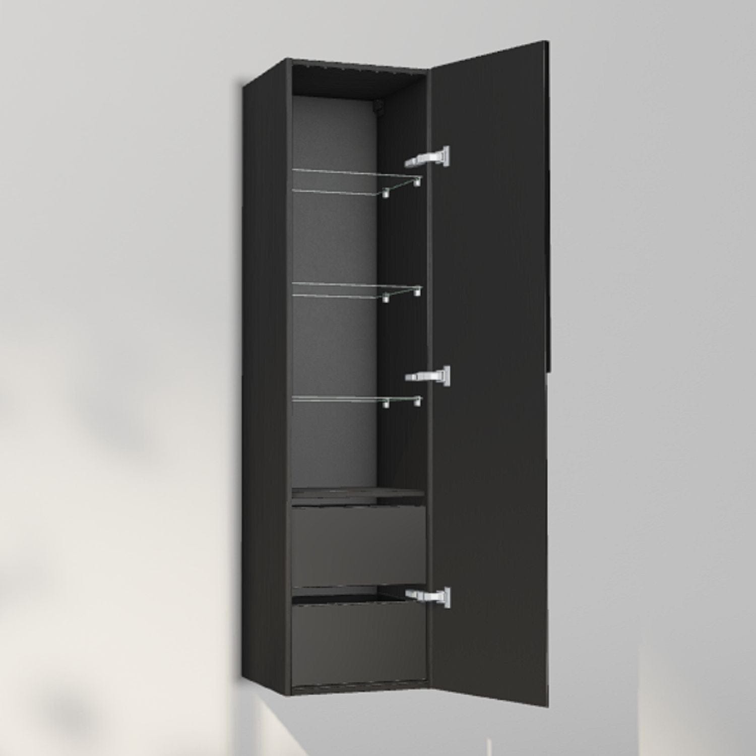 INR Grip 40/40 Høyskap med skuffer Black oak / 40cm / Høyre INR Iconic Nordic Rooms Høyskap bad INR-395939H