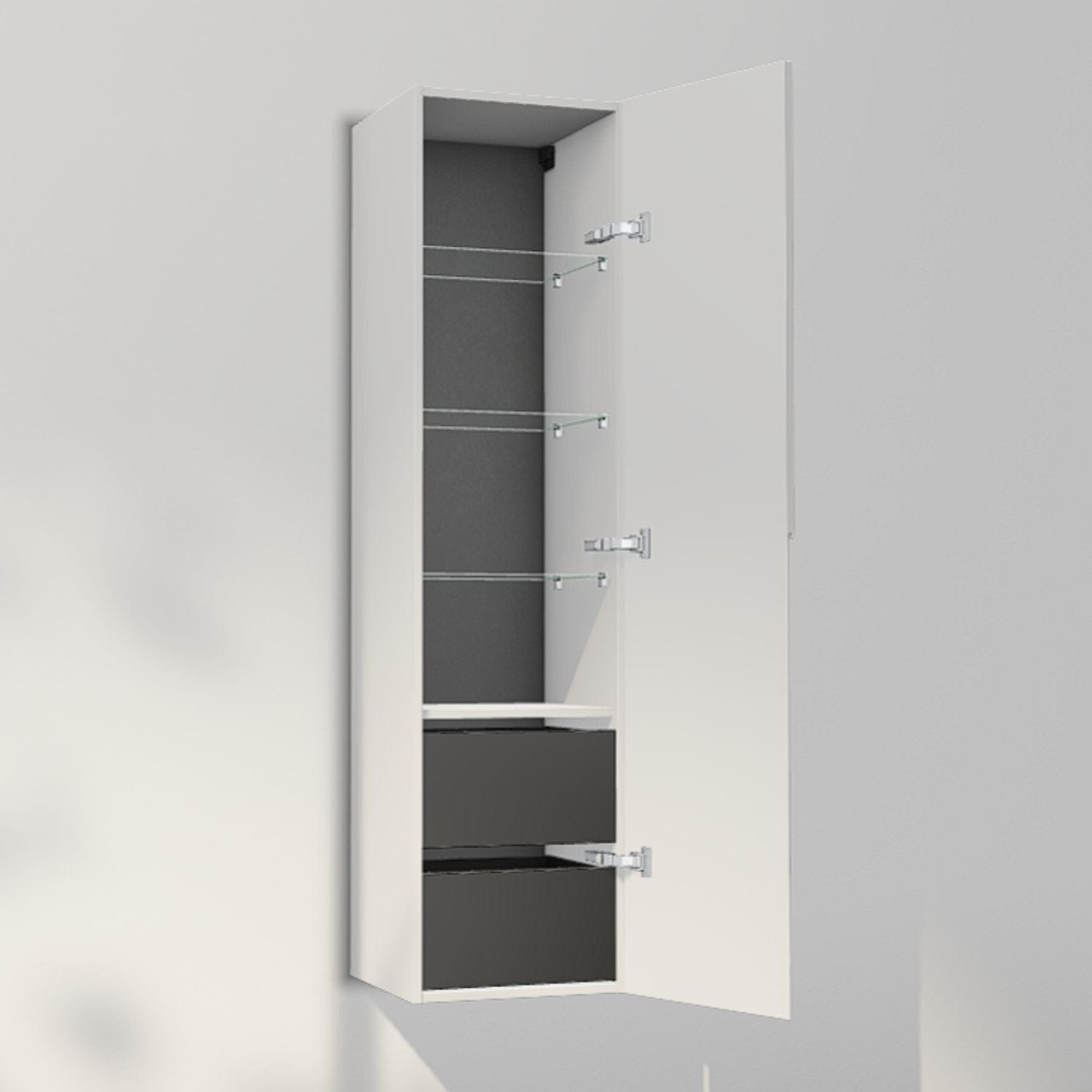 INR Grip 40/40 Høyskap med skuffer Pure white / 40cm / Høyre INR Iconic Nordic Rooms Høyskap bad INR-395916H