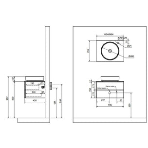 INR Servantskap AIR Solid med 2 Skuffer H:35xD45 cm