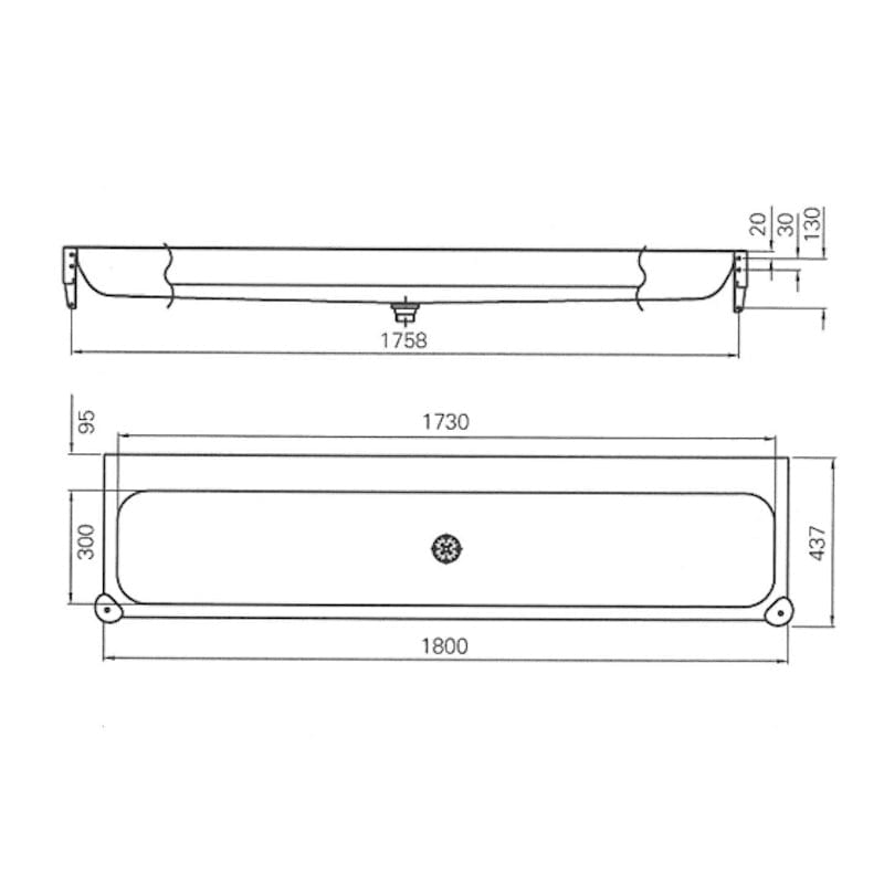 Intra vaskerenne P18 med bumpers. uten bakplate Intra Utslagsvask GRO-6321919