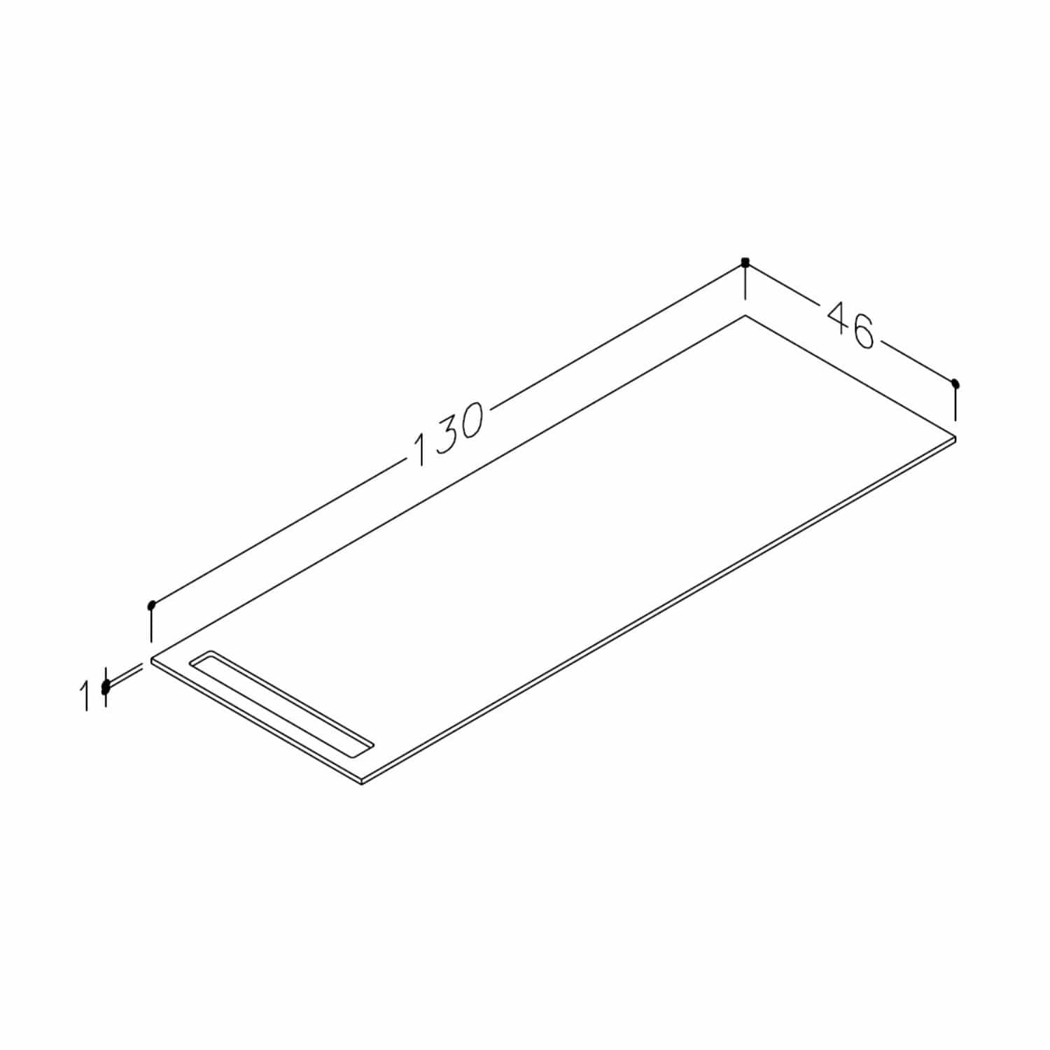 Korsbakken Benkeplate HPL med 1 håndkleholder Terrastein / 1 side / 130cm Korsbakken Benkeplate bad KO-513482130