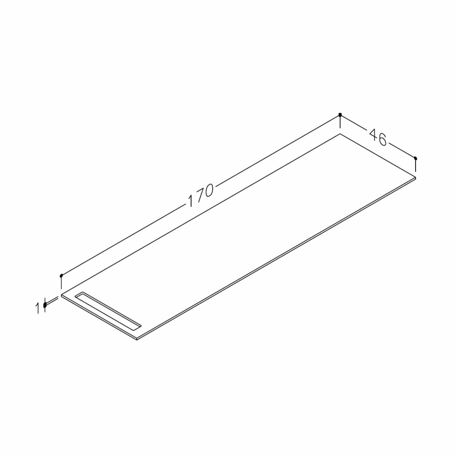 Korsbakken Benkeplate HPL med 1 håndkleholder Terrastein / 1 side / 170cm Korsbakken Benkeplate bad KO-513482170