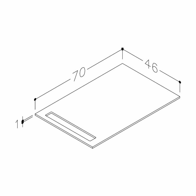 Korsbakken Benkeplate HPL med 1 håndkleholder