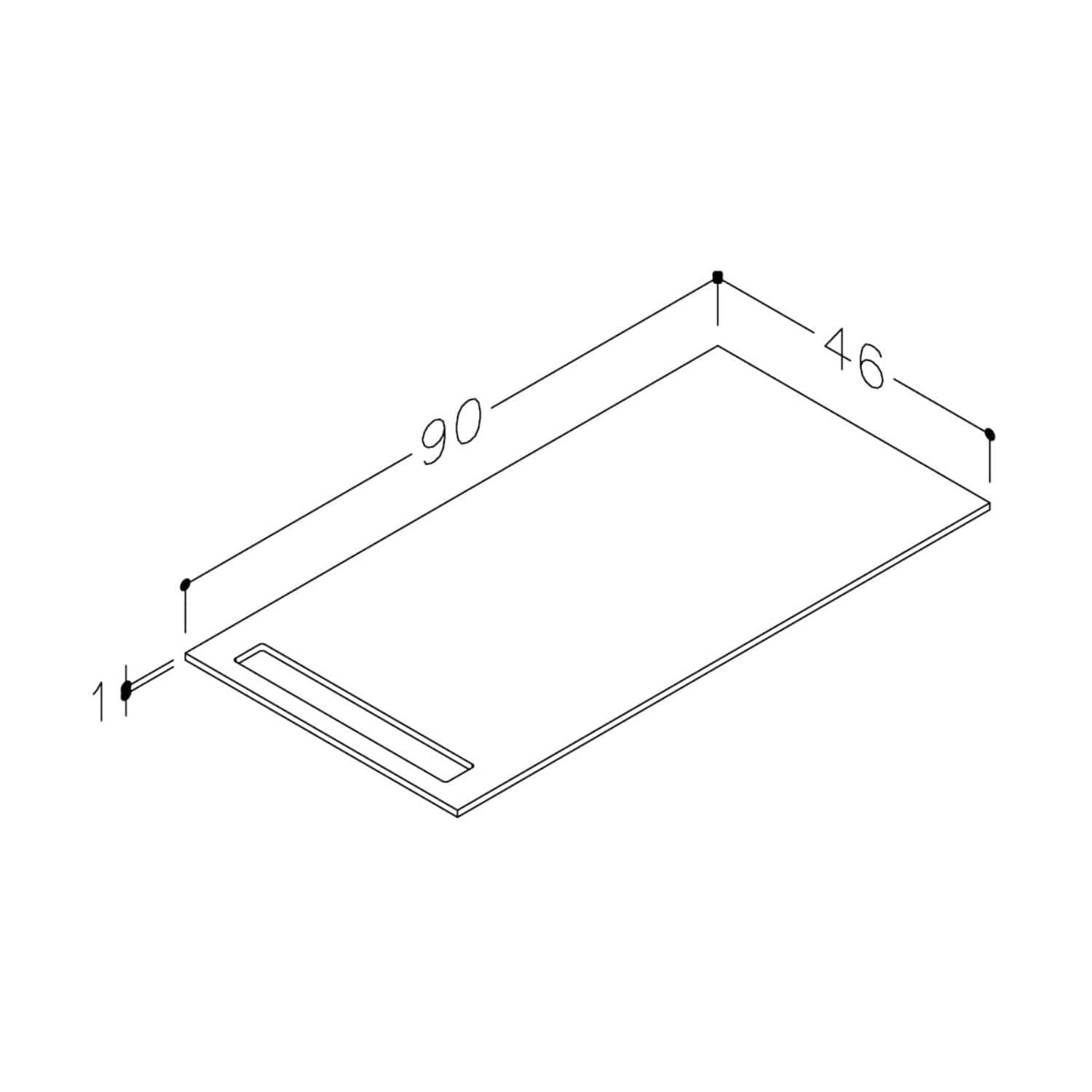 Korsbakken Benkeplate HPL med 1 håndkleholder Terrastein / 1 side / 90cm Korsbakken Benkeplate bad KO-513482090