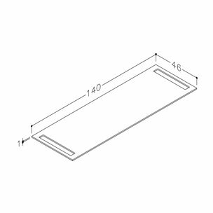 Korsbakken Benkeplate HPL med 2 håndkleholder