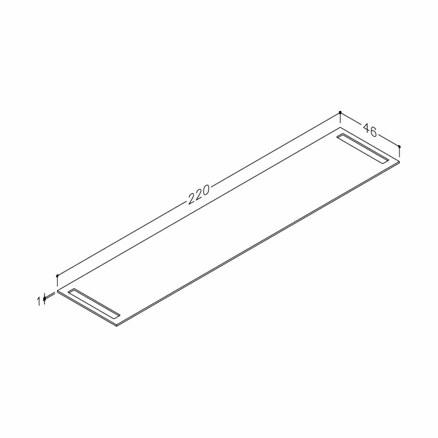 Korsbakken Benkeplate HPL med 2 håndkleholder Terrastein / 2 sider / 220cm Korsbakken Benkeplate bad KO-513582220