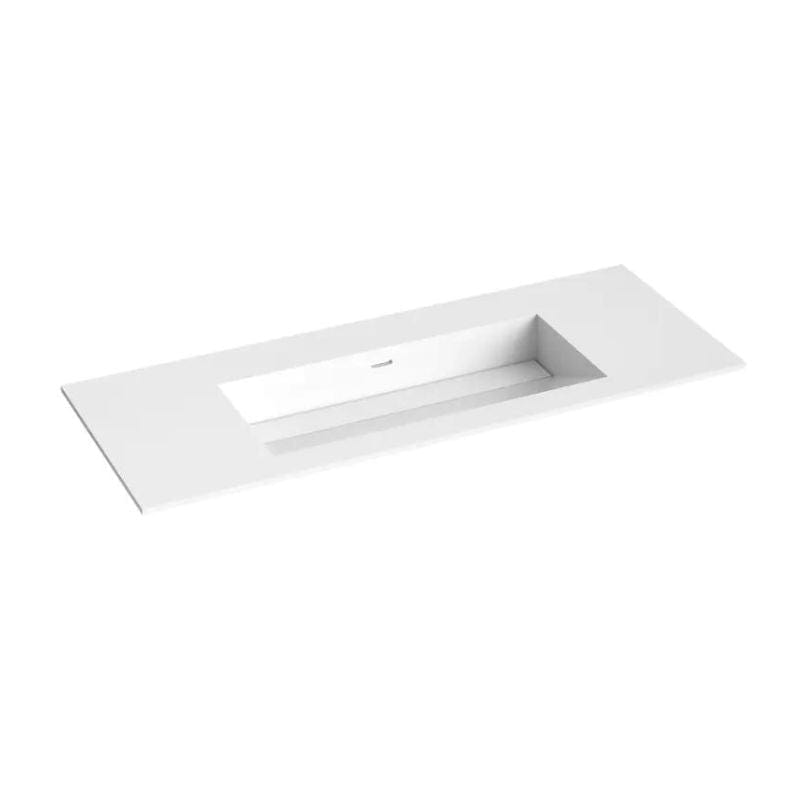 Korsbakken Corian Servant med Skrå Bunn Uten Kranhull Hvit matt / 120cm Korsbakken Møbelservant KO-373802120