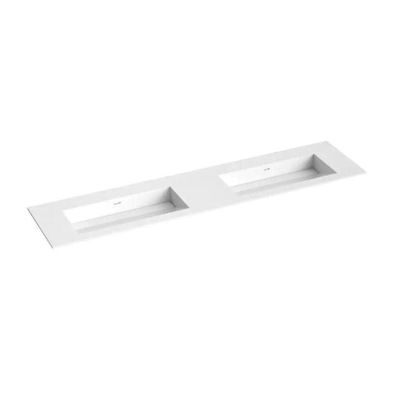 Korsbakken Corian Servant med Skrå Bunn Uten Kranhull Hvit matt / 200cm dobbel Korsbakken Møbelservant KO-373802201
