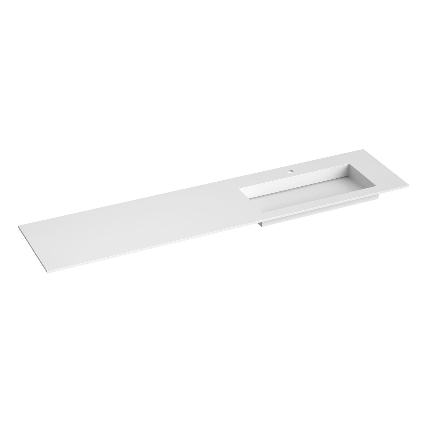 Korsbakken Corian Sidestilt Servant med Flat Bunn Hvit matt / 200cm / Høyre Korsbakken Møbelservant KO-383902206