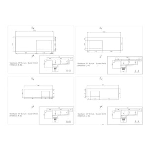 Korsbakken Corian Sidestilt Servant med Flat Bunn