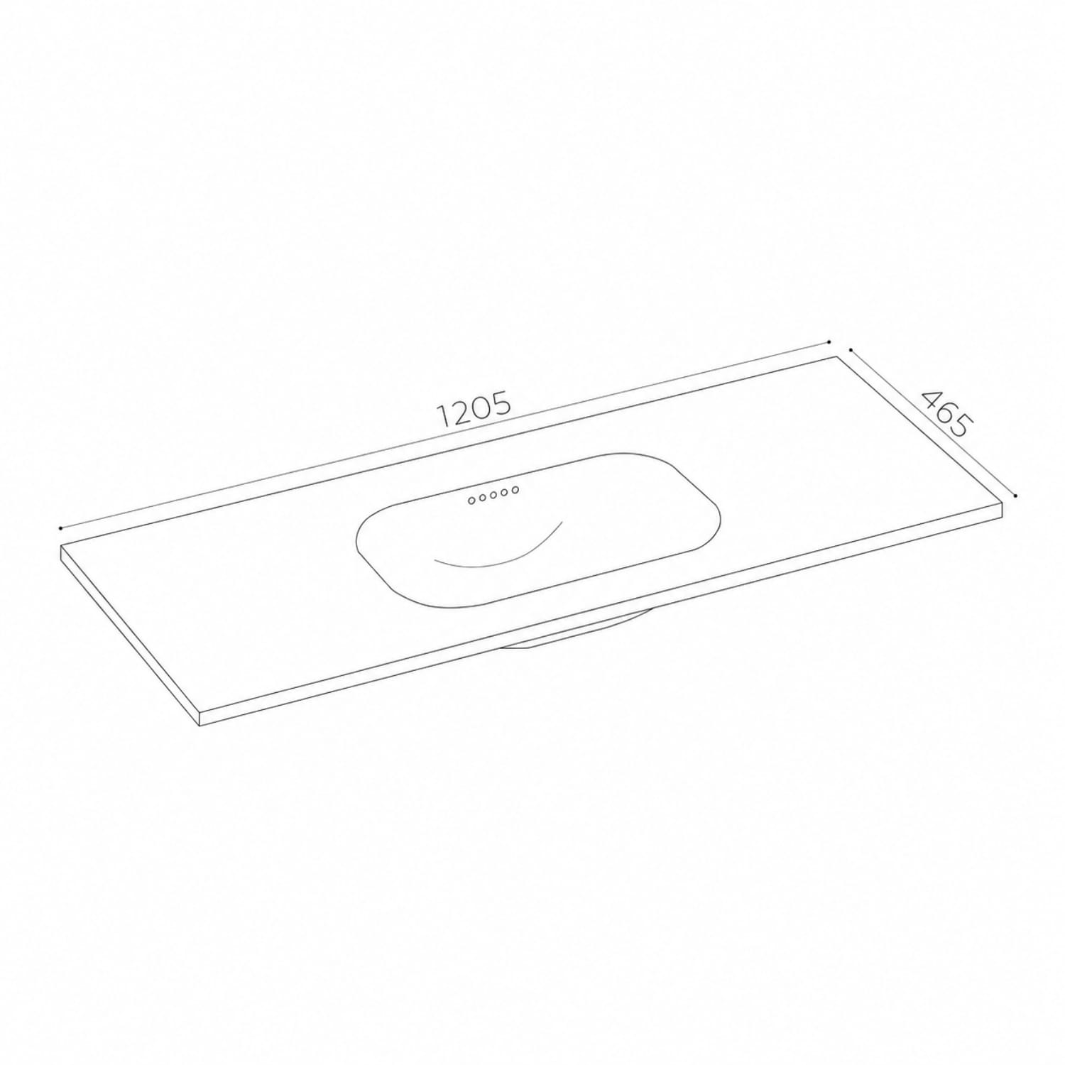 Korsbakken Nice Heldekkende Servant Hvit matt / 120cm / Uten Korsbakken Møbelservant KO-463702120