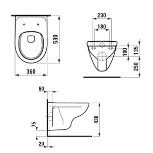 Laufen BASAL Basic vegghengt toalett