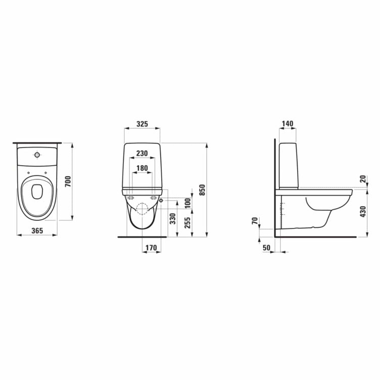 Laufen KOMPAS Rimless veggtoalett uten sete