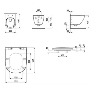 Laufen LUA Compact Rimless vegghengt toalett