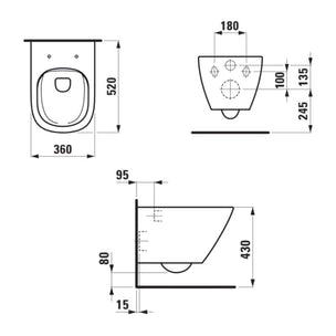 Laufen LUA Rimless vegghengt toalett