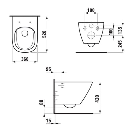 Laufen LUA Rimless vegghengt toalett