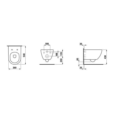 Laufen PRO X SilentFlush Rimless vegghengt toalett