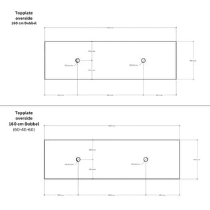 Linn Bad Corian Benkeplate for toppservant