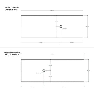 Linn Bad Corian Benkeplate for toppservant
