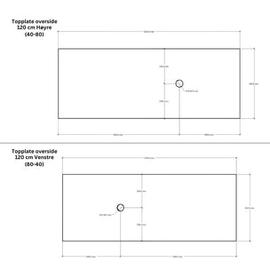 Linn Bad Corian Benkeplate for toppservant