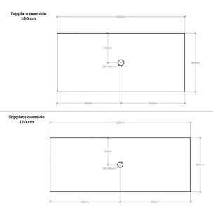 Linn Bad Corian Benkeplate for toppservant