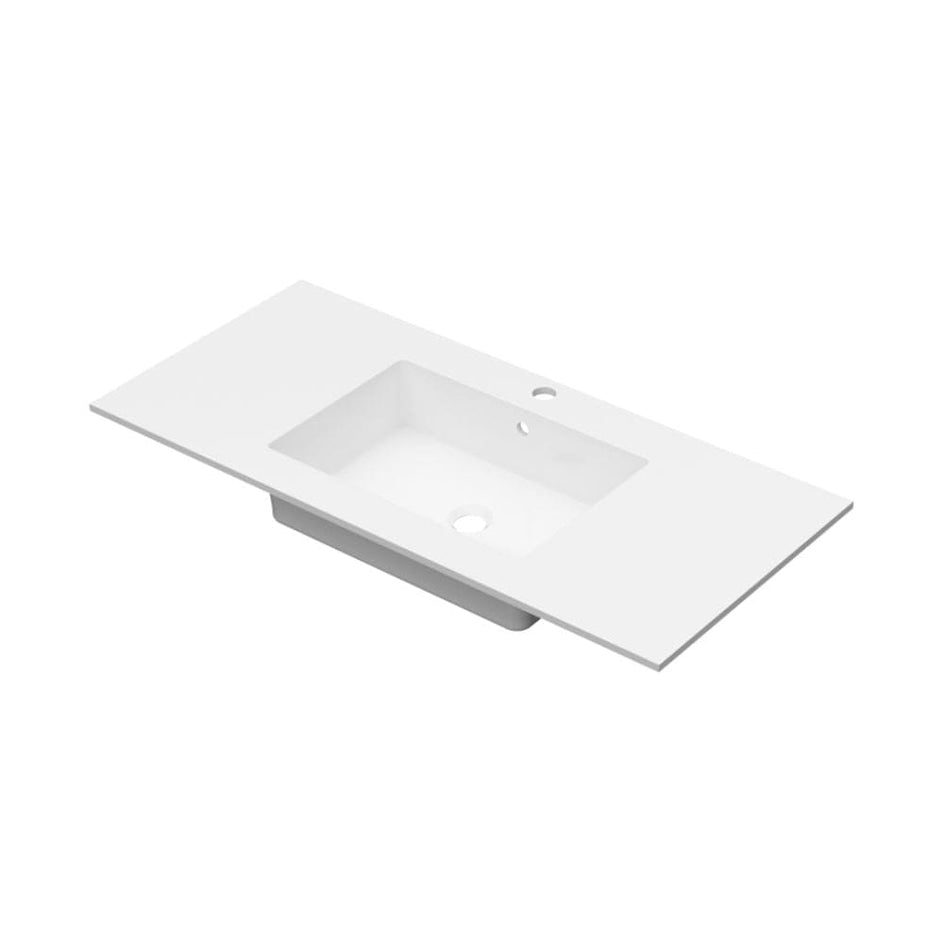 Linn Bad Corian topplate med Eir servant B(60-160)xH1,2xD46cm Hvit matt / 100cm Linn Bad Møbelservant LB-3810C