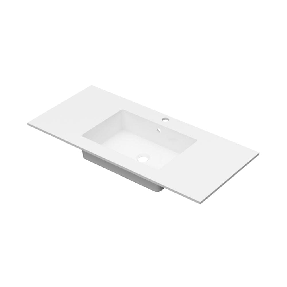 Linn Bad Corian topplate med Eir servant B(60-160)xH1,2xD46cm Hvit matt / 100cm Linn Bad Møbelservant LB-3810C