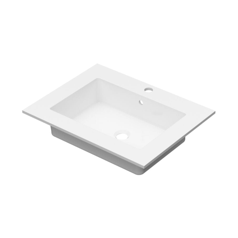 Linn Bad Corian topplate med Eir servant B(60-160)xH1,2xD46cm Hvit matt / 60cm Linn Bad Møbelservant LB-3806C