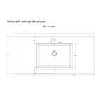 Linn Bad Corian topplate med Eir servant B(60-160)xH1,2xD46cm
