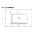 Linn Bad Corian topplate med Eir servant B(60-160)xH1,2xD46cm