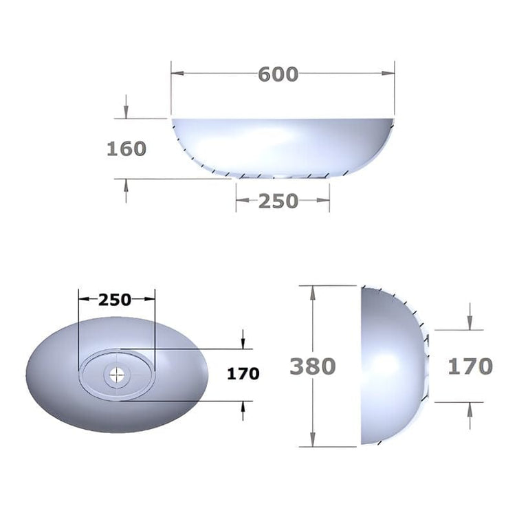 Linn Bad Eiliv Oval Porselensservant