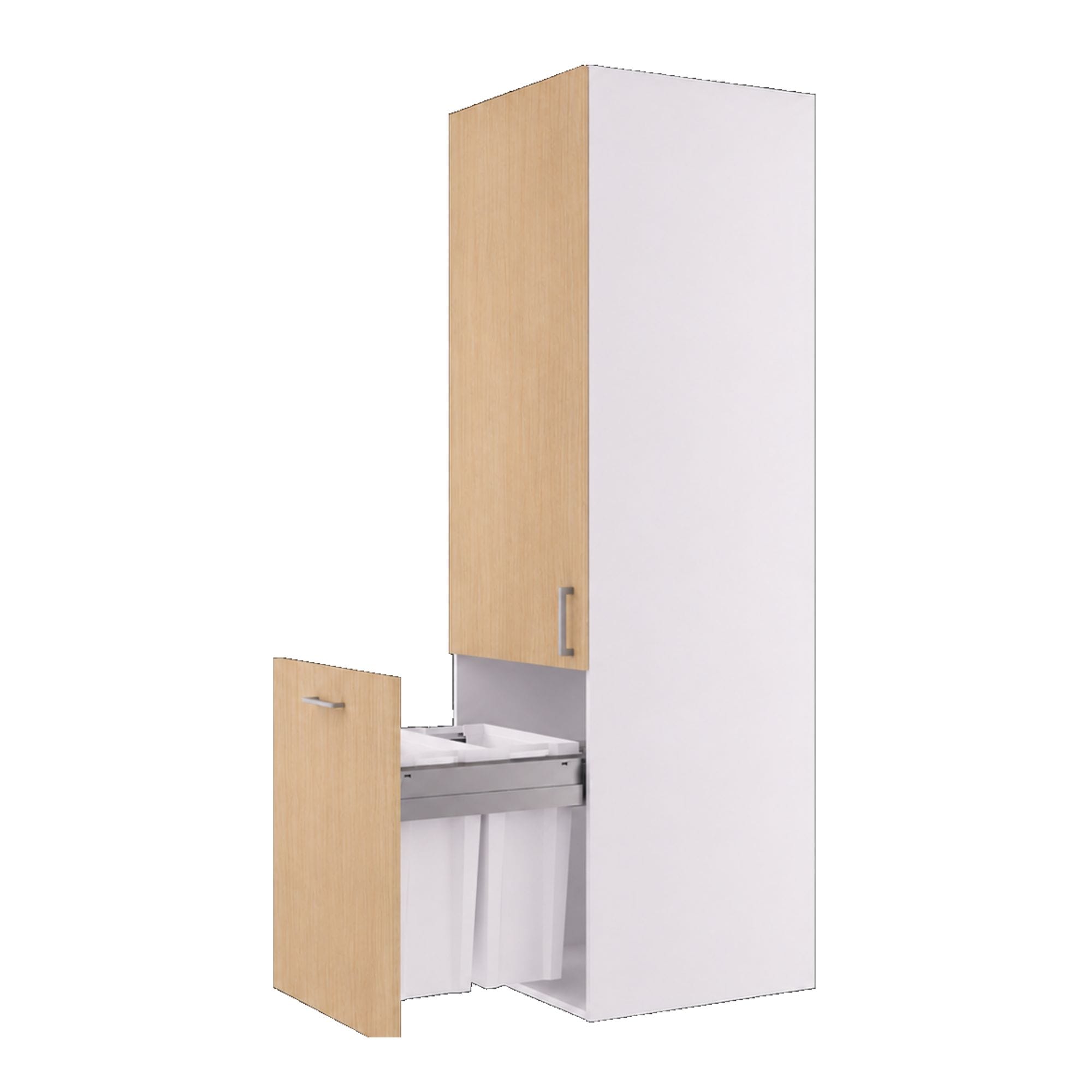 Linn Bad Høyskap for Vaskerom med utrekkbar skittentøyskorg Ask Linn Bad Høyskap vaskerom LB-752206SK