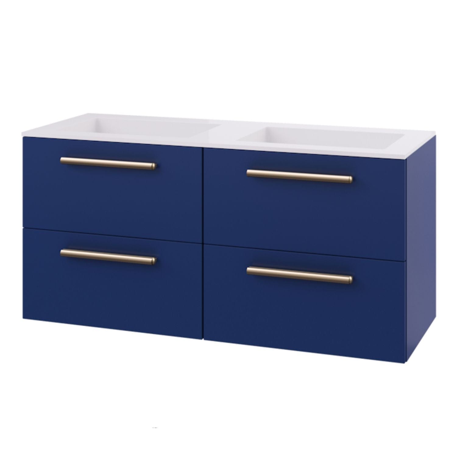 Linn Bad Ingrid D45cm Servantskap Blå / 120cm dobbel 4skuff Linn Bad Servantskap LB-110412D4S