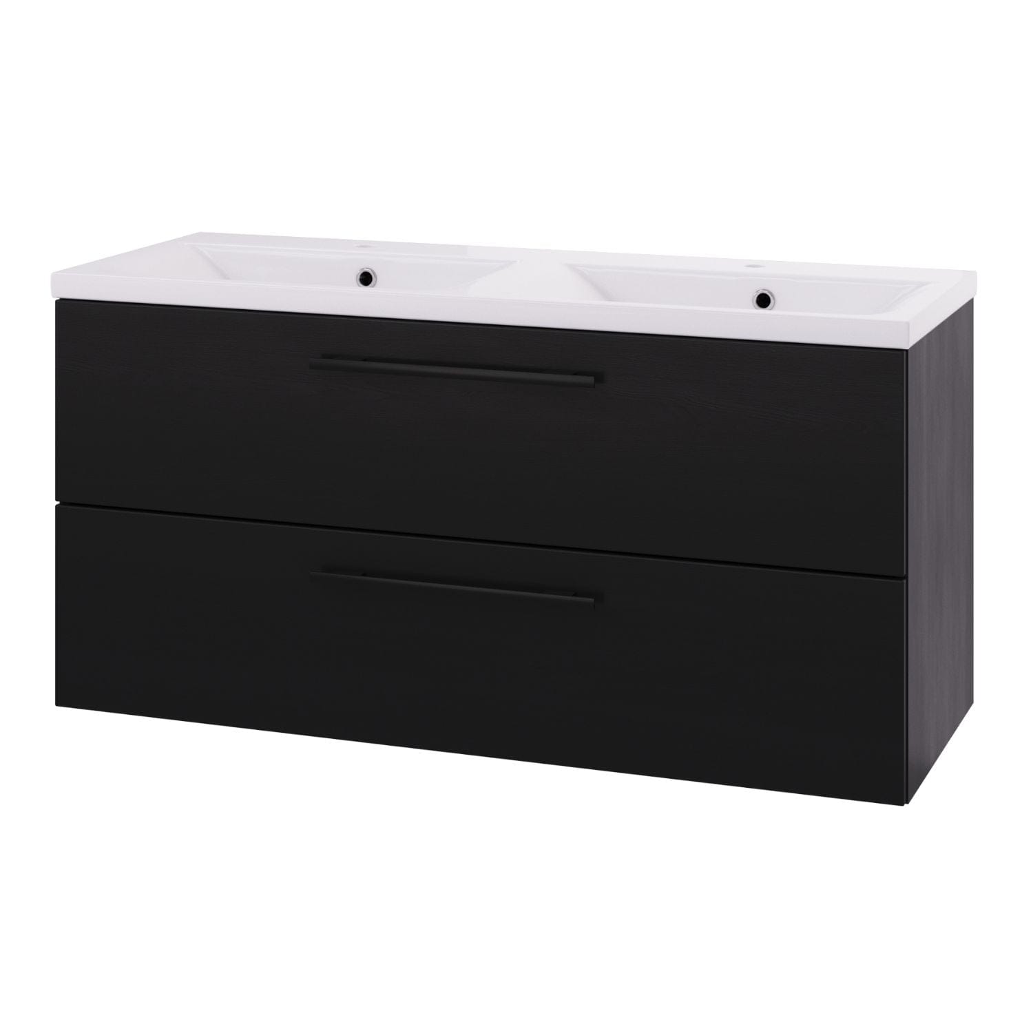 Linn Bad Ingrid D45cm Servantskap Svart eik / 120cm dobbel Linn Bad Servantskap LB-110612D