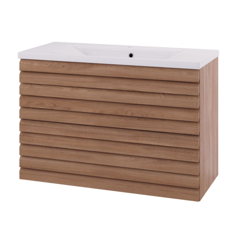 Linn Bad Selma Eikestav 2 Skuffer Heltre D45cm Servantskap Eik / 100cm / Senter Linn Bad Servantskap LB-160520ST