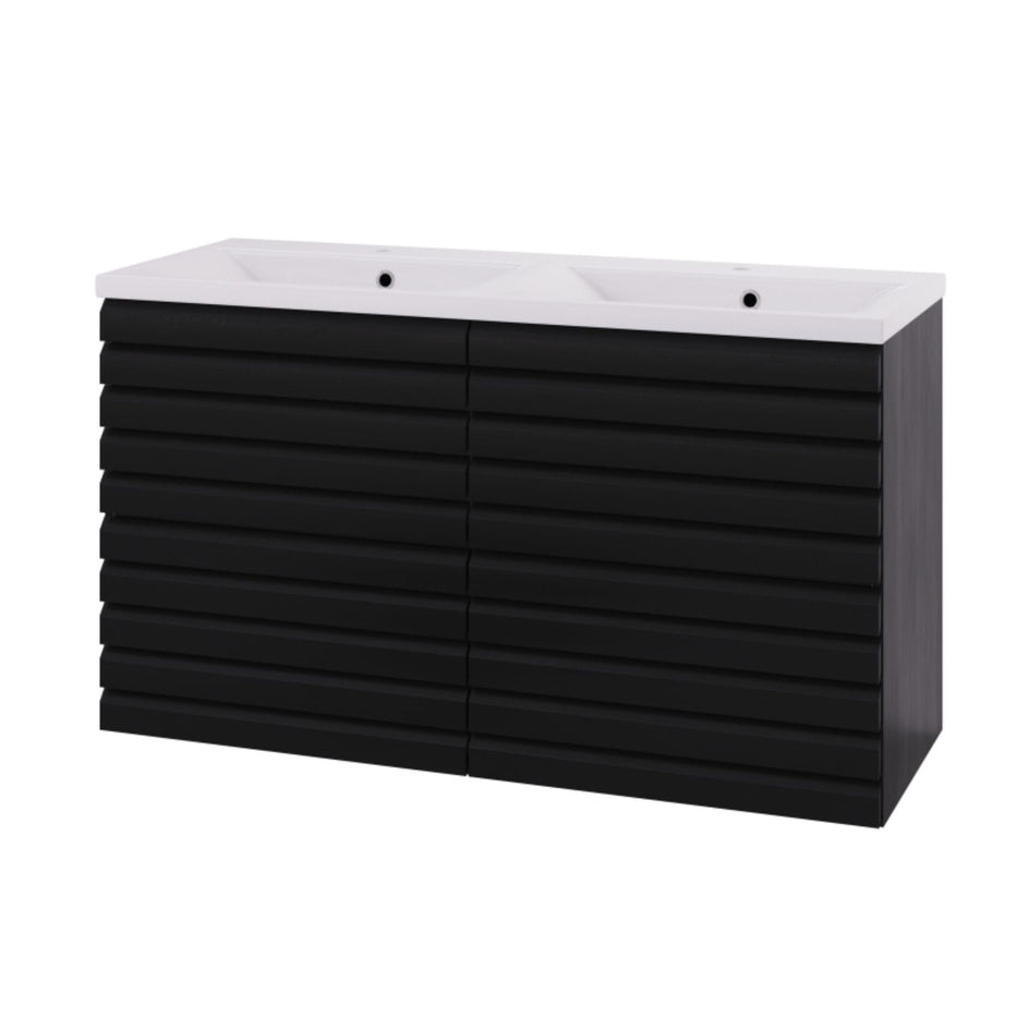 Linn Bad Selma Eikestav 2 Skuffer Heltre D45cm Servantskap Svart eik / 120cm / Dobbel Linn Bad Servantskap LB-160622STD