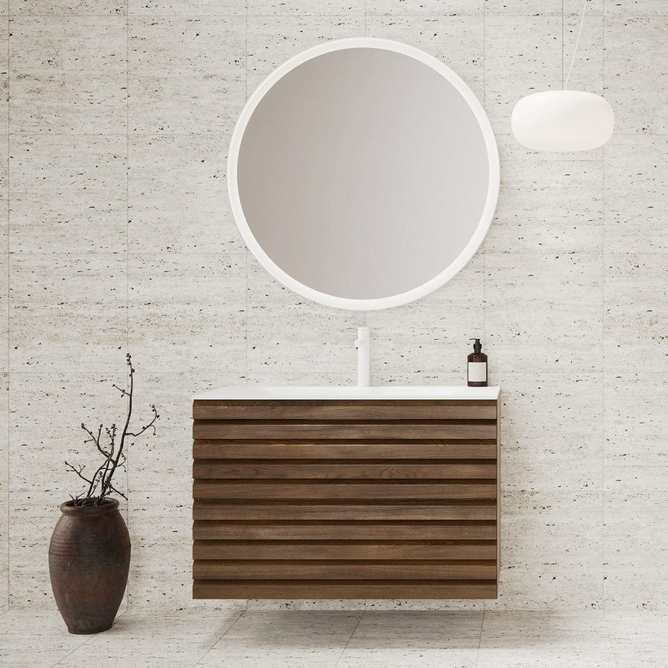 Linn Bad Steim speil med Lysramme 80-100cm Linn Bad Baderomsspeil