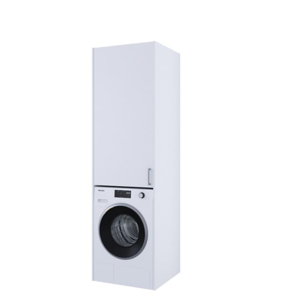 Linn Bad Vaskesøyle til vaskemaskin og tørketrommel med høgskap høgde 124 cm Hvit Linn Bad Dekkside vaskerom LB-712104H124