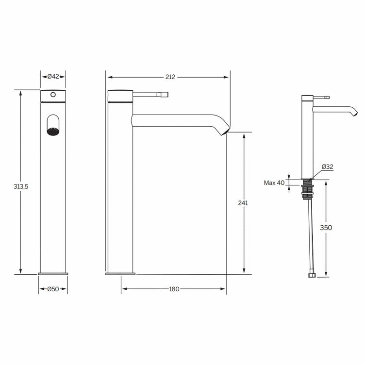 Macro Design ASTI Høy Servantbatteri