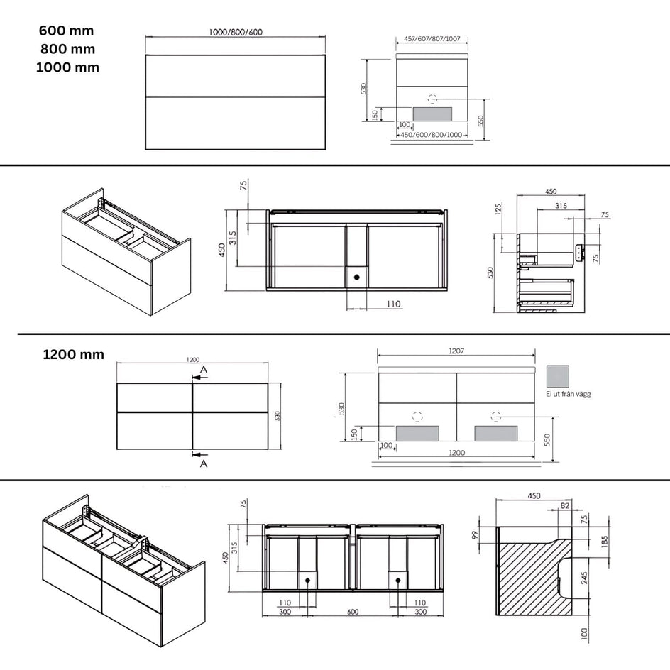 Macro Design CROWN Frame Underskap Macro Design Sideskap bad