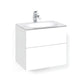 Macro Design CROWN Plain/Push-open Servantskap 2-skuff - med Glasservant Hvit / 60cm / Glass Edge hvit Macro Design Møbelpakke bad BUN-FSK60VPPG