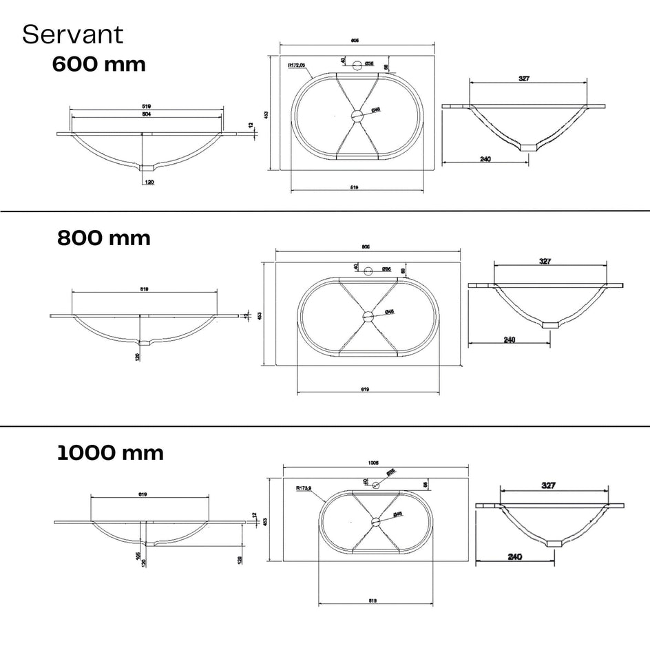 Macro Design CROWN Shape Servantskap 2-skuff - med Glasservant Macro Design Møbelpakke bad