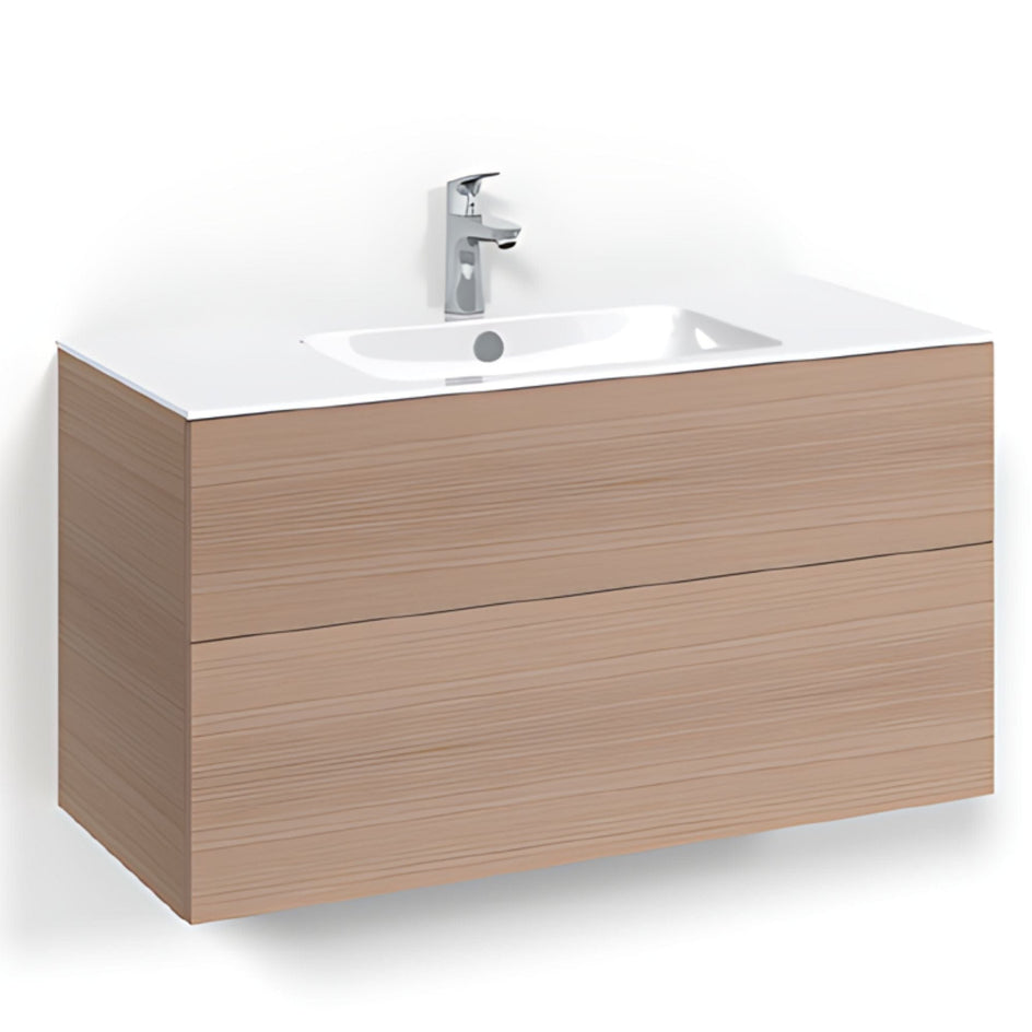 Macro Design CROWN Plain/Push-open Servantskap 2 skuff - med LIGHT servant Eik / 100cm / Light 8 Macro Design Servantskap BUN-FSK100EPL8
