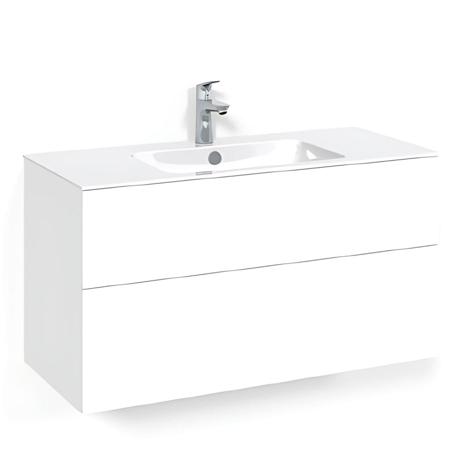 Macro Design CROWN Plain/Push-open Servantskap 2 skuff - med LIGHT servant Hvit / 100cm / Light 8 Macro Design Servantskap BUN-FSK100VPL8